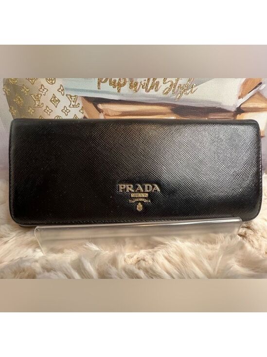 Prada Handbags - PRADA SAFFIANO LEATHER FLAP WALLET